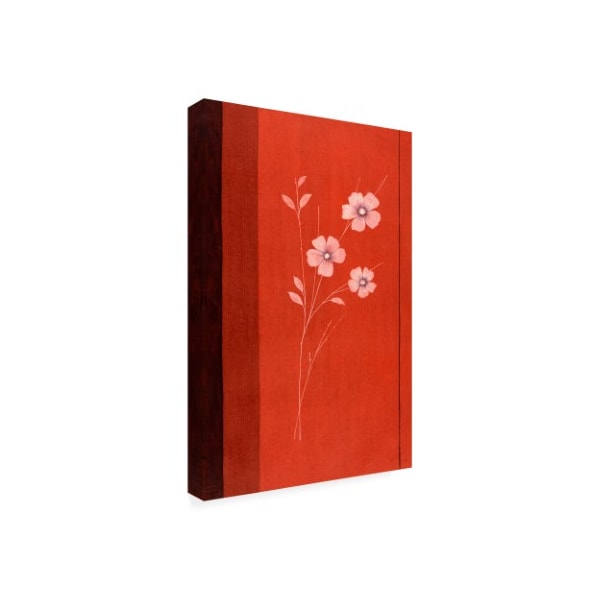 Pablo Esteban 'Red Under Medium White Flowers' Canvas Art,16x24